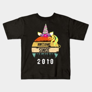 Vintage awesome Since 2010 10th birthday gif shirt Kids T-Shirt